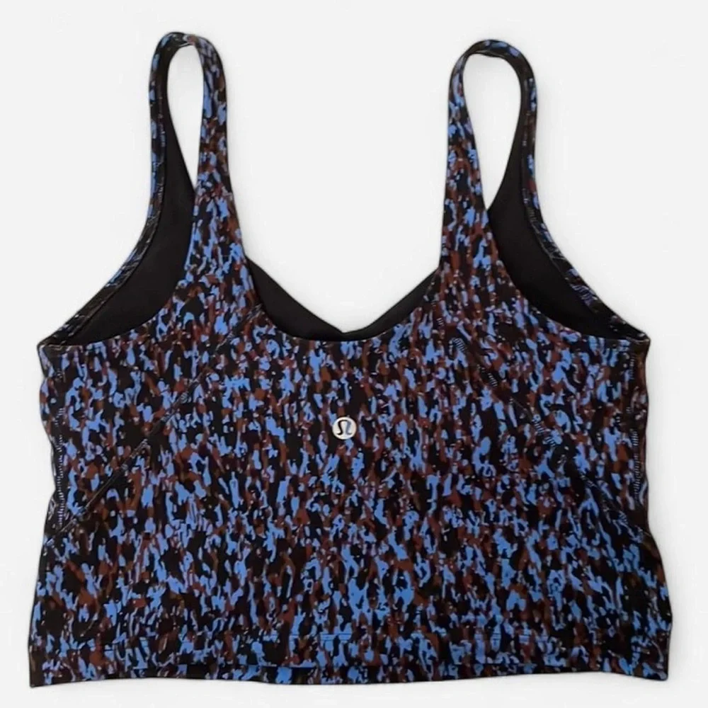 Lululemon Align Womens Tank Top Size 6 Blue Leopard Yoga Workout Pilates - Picture 2 of 3